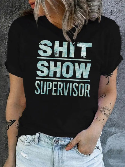 Shit Show Supervisor Women's Print Short Sleeve T-Shirt