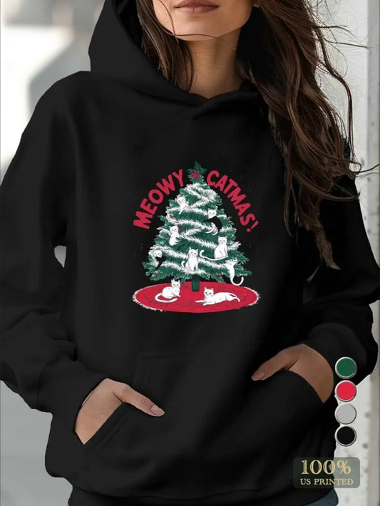 Meowy Catmas Holiday Women's Hoodie