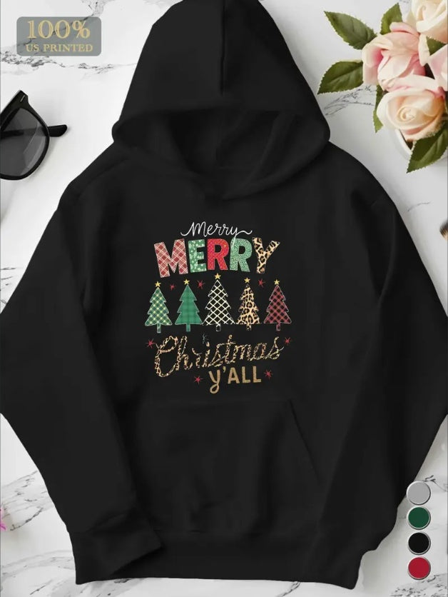 Merry, Merry Christmas Ya'll Print Women's Hoodie