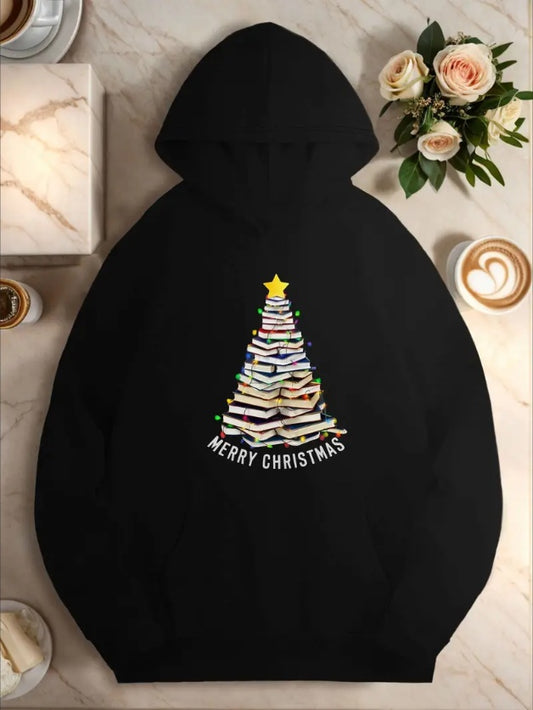 Christmas Tree Book Pattern Women's Hoodie