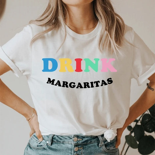 Drink Margaritas Women's Print Short Sleeve T-Shirt