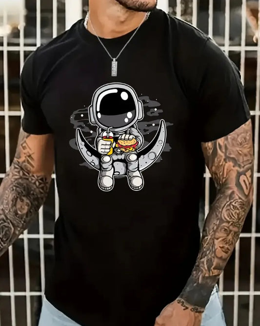 Astronaut Meme Men's Print Short Sleeve T-Shirt