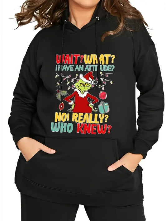 Wait What I Have An Attitude No Really Who Knew Christmas Women's Hoodie