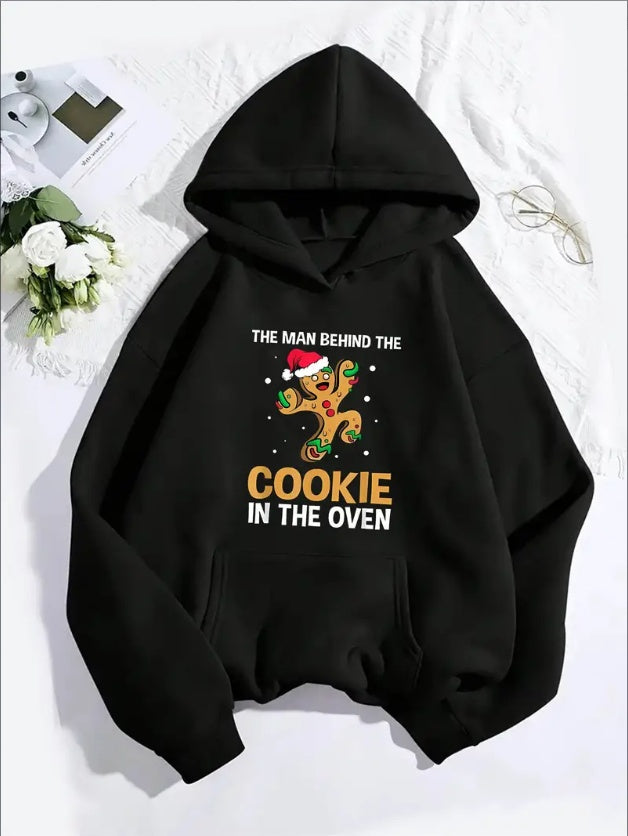 The Man Behind The Cookie In The Oven Printed Holiday Women's Hoodie