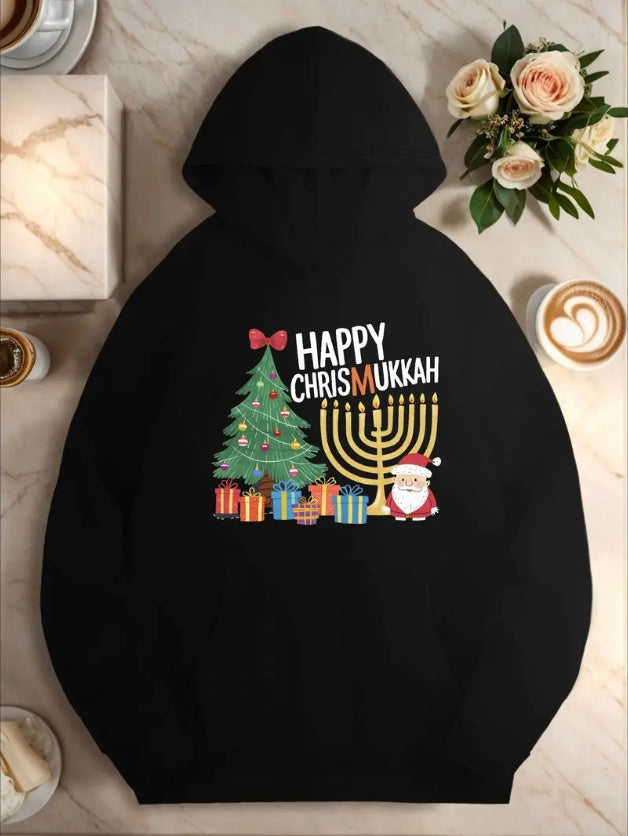 Happy Christukkah Print Women's Hoodie