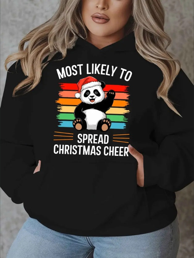 Most Likely To Spread Christmas Cheer Panda Women's Hoodie