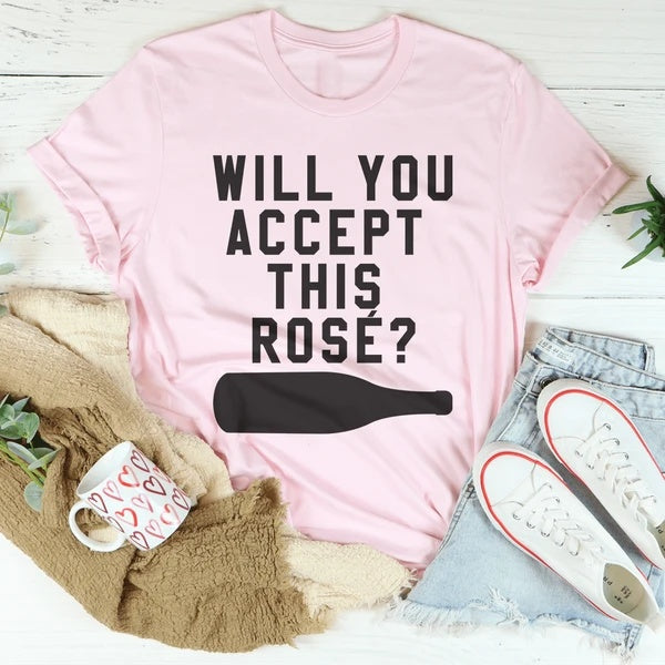 Will You Accept This Rose Women's Print Short Sleeve T-Shirt