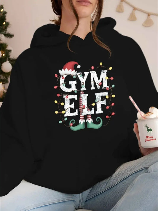 Gym Elf Print Women's Hoodie