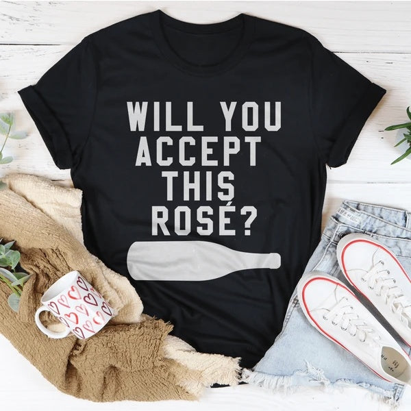 Will You Accept This Rose Women's Print Short Sleeve T-Shirt