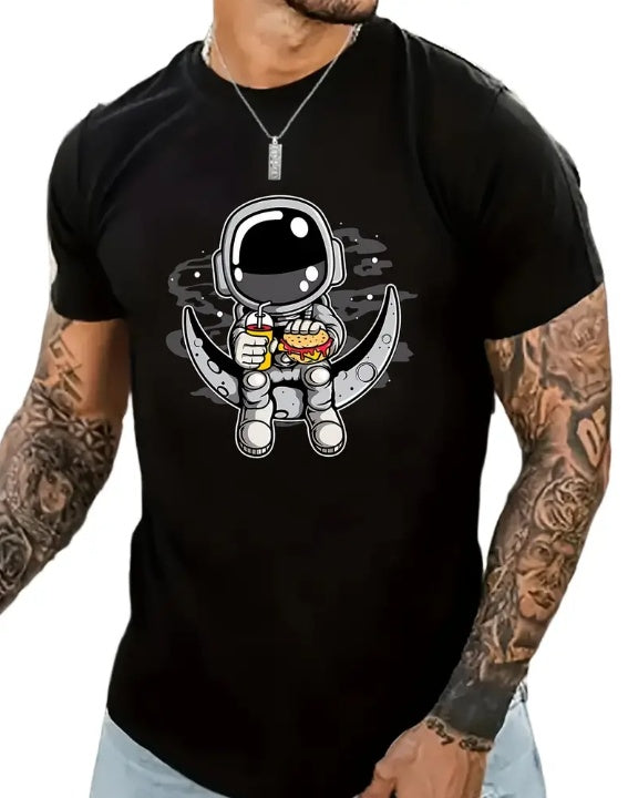 Astronaut Meme Men's Print Short Sleeve T-Shirt