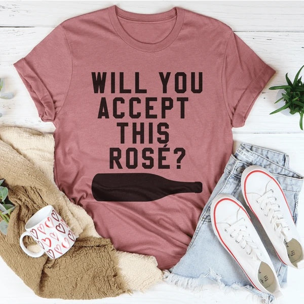 Will You Accept This Rose Women's Print Short Sleeve T-Shirt