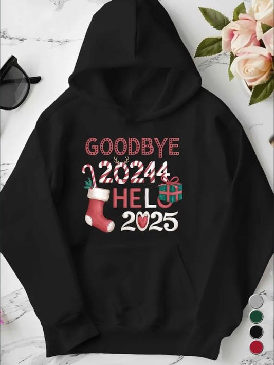 Good Bye 2024, Hello 2025 Holiday Women's Hoodie