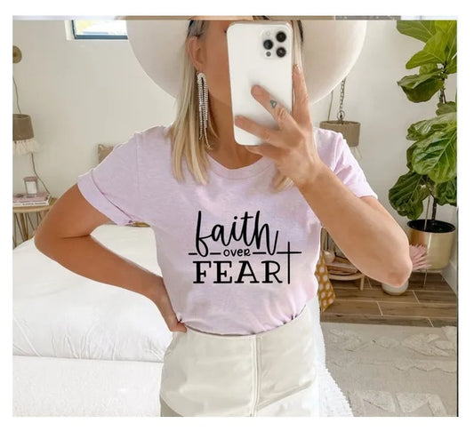 Faith Over Fear Women's Print Short Sleeve T-Shirt