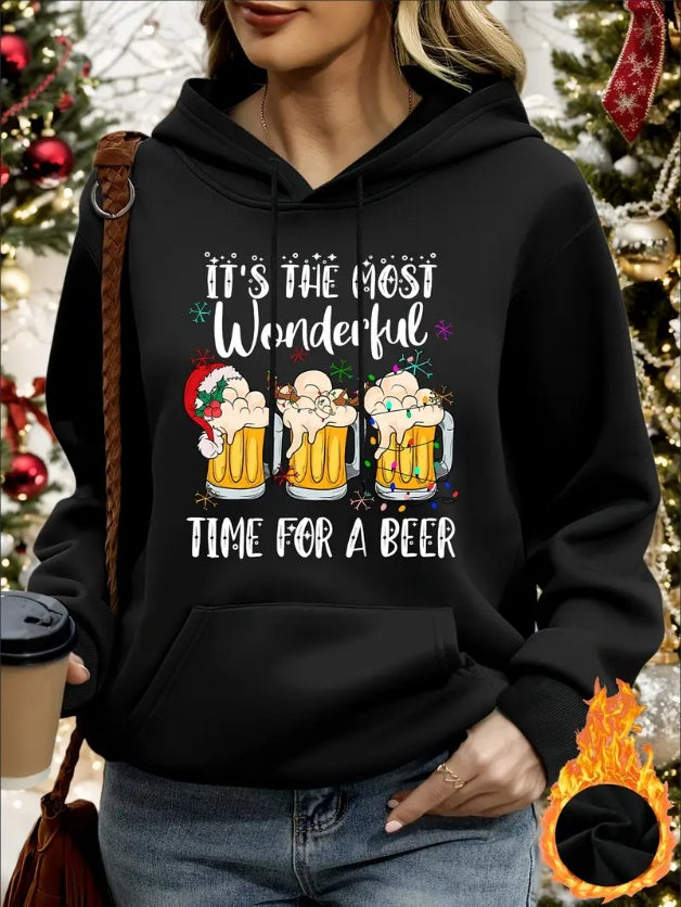 It's The Most Wonderful Time For Beer Christmas Women's Hoodie