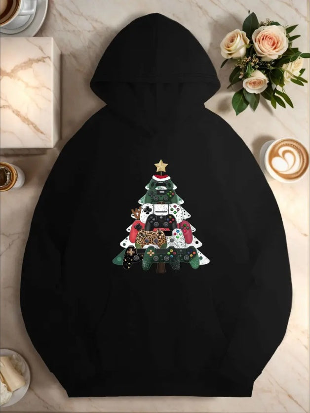 Gaming Controller Christmas Tree Women's Hoodie