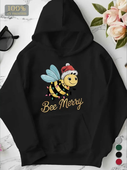 Bee Merry Print Women's Hoodie