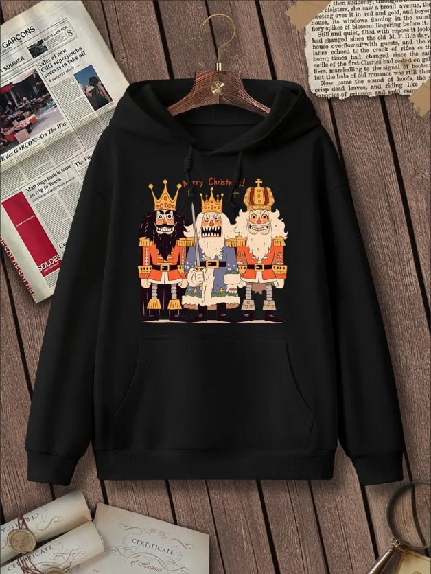 Christmas Nutcracker King And Knight Print Women's Hoodie