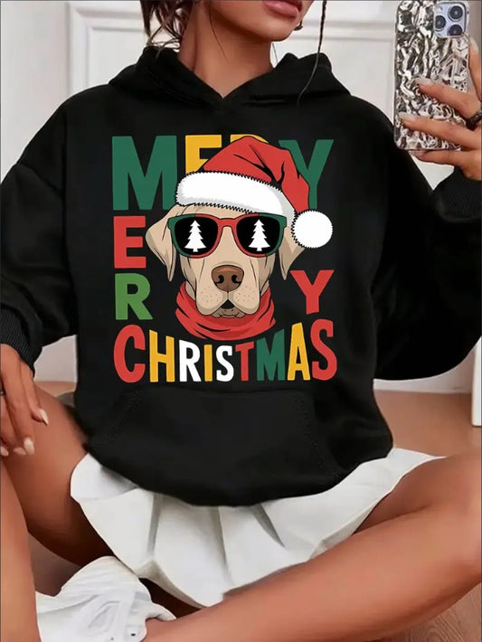 Christmas Dog Graphic Women's Hoodie