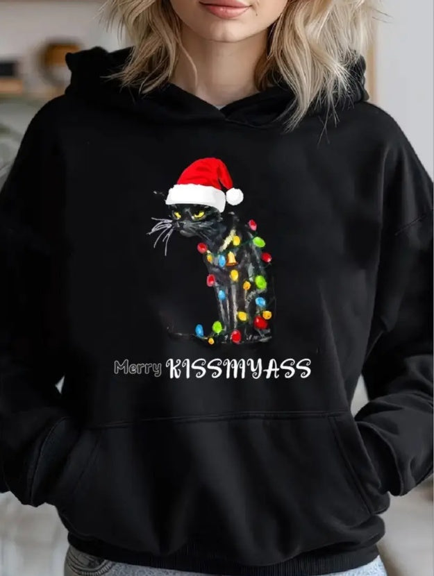 Merry KissMyAss Printed Women's Hoodie