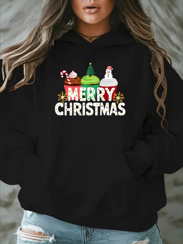 Merry Christmas Cup Cake Women's Hoodie